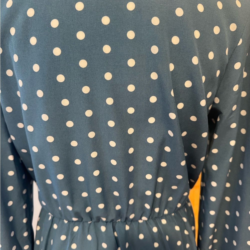Polka Dot Blue Maxi Dress - Picture 7 of 7